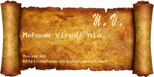Mehsam Virgínia névjegykártya